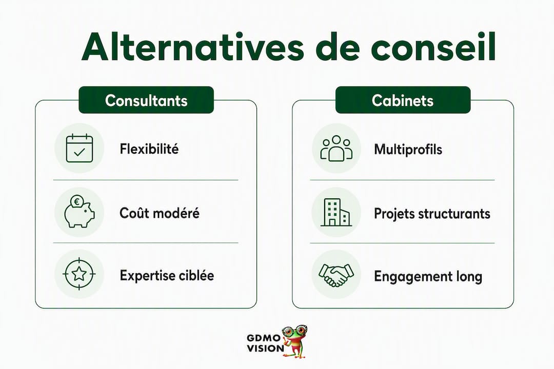 Infographie : Consultants indépendants ou cabinets spécialisés, quelle solution privilégier pour les TPE et PME ?