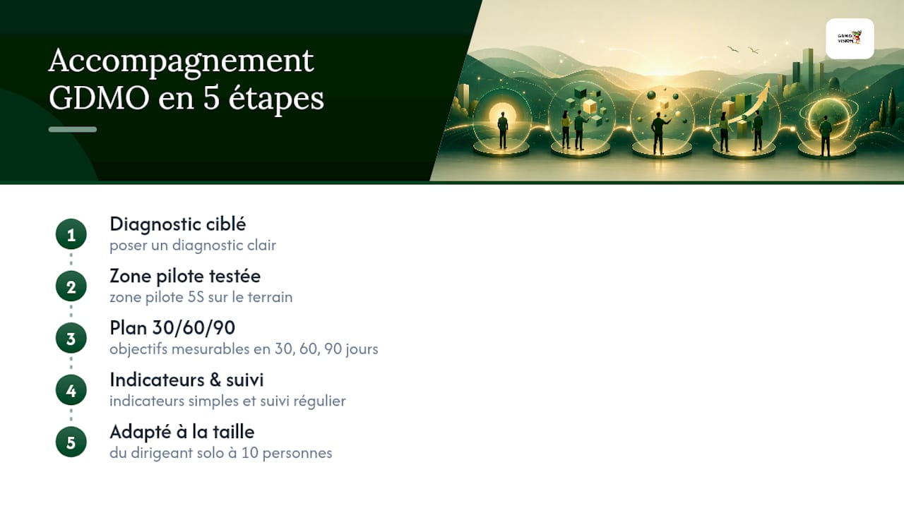 Un accompagnement GDMO Vision pour structurer durablement votre organisation — overview diagram