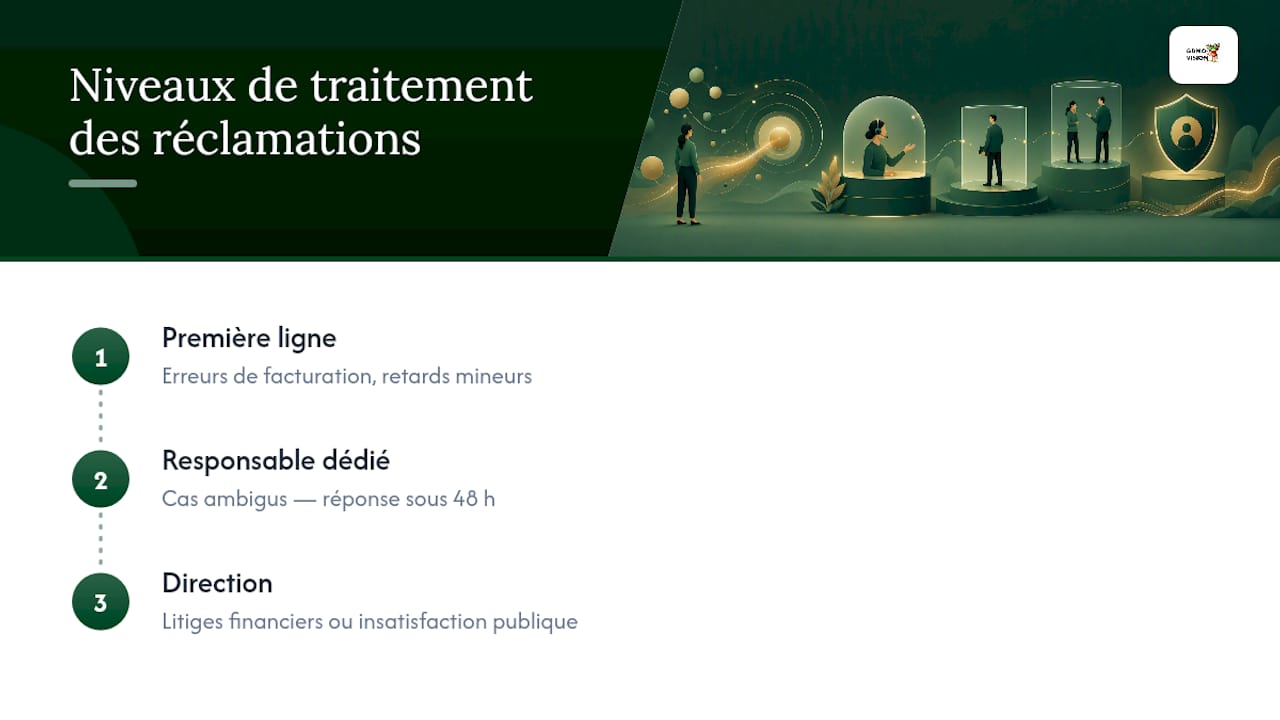 Trois niveaux de gestion des réclamations
